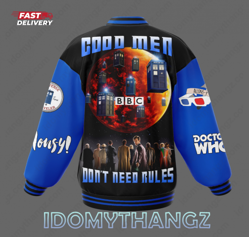 Doctor Who Good Men Dont Need Rules Baseball Jacket