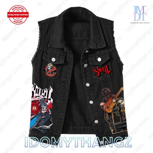 Ghost The World Is On Fire Sleeveless Denim Jacket