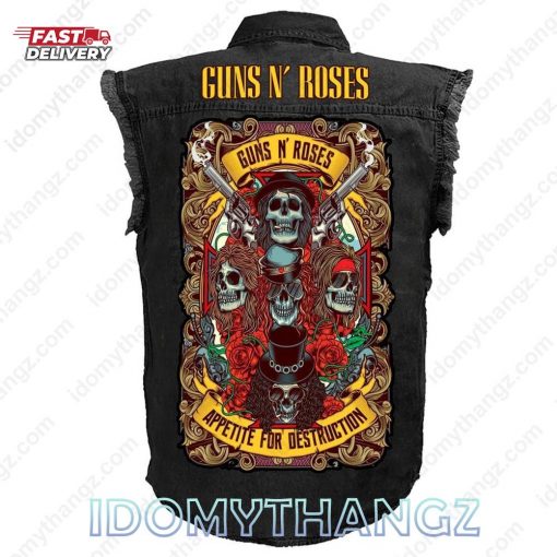 Guns N Roses Appetite For Destruction Sleeveless Denim Jacket