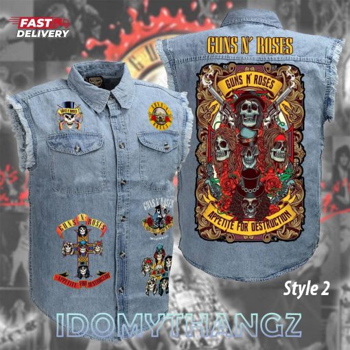 Guns N Roses Appetite For Destruction Sleeveless Denim Jacket