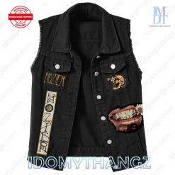 Hozier Cherry Wine Open Hand Or Closed Sleeveless Denim Jacket