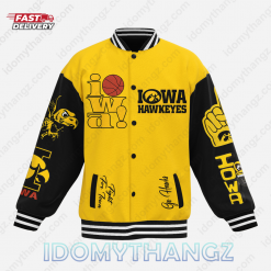 Iowa Hawkeyes Lets Go Hawks Baseball Jacket