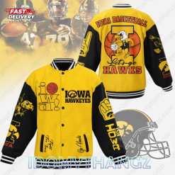 Iowa Hawkeyes Lets Go Hawks Baseball Jacket