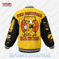 Iowa Hawkeyes Lets Go Hawks Baseball Jacket 3