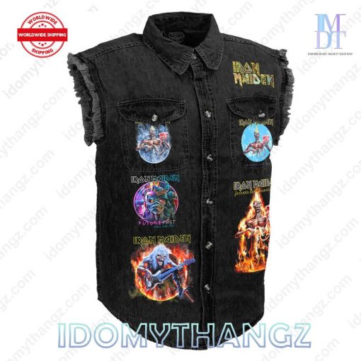 Iron Maiden The Future Past Tour 2024 Sleeveless Denim Jacket