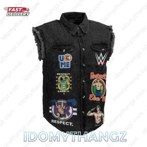 John Cena Never Give Up Sleeveless Denim Jacket