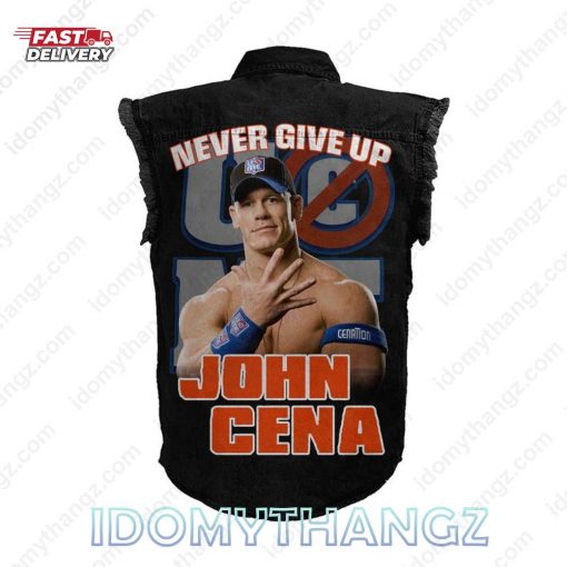 John Cena Never Give Up Sleeveless Denim Jacket