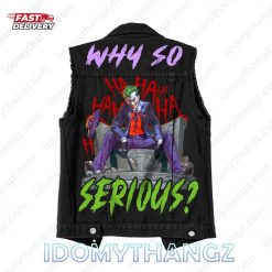 Joker Why So Serious Sleeveless Denim Jacket