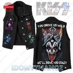 KISS Band Rock And Roll All Nite Sleeveless Denim Jacket