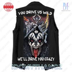 KISS Band Rock And Roll All Nite Sleeveless Denim Jacket