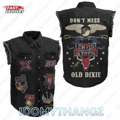 Lynyrd Skynyrd Dont Mess Old Dixie Sleeveless Denim Jacket