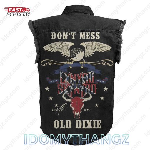 Lynyrd Skynyrd Dont Mess Old Dixie Sleeveless Denim Jacket