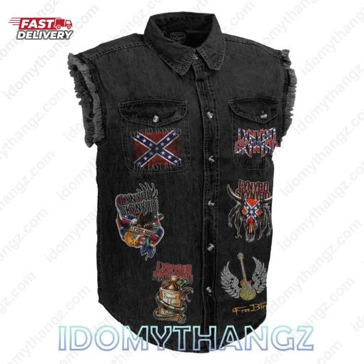 Lynyrd Skynyrd Dont Mess Old Dixie Sleeveless Denim Jacket