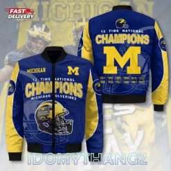 Michigan Wolverines 12 Time National Champions NCAA Football Bomber Jacket