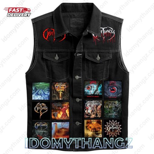 Obituary Cause Of Death Sleeveless Denim Jacket