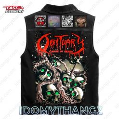 Obituary Cause Of Death Sleeveless Denim Jacket