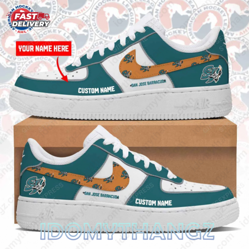 PERSONALIZED SAN JOSE BARRACUDA AIR FORCE SNEAKERS