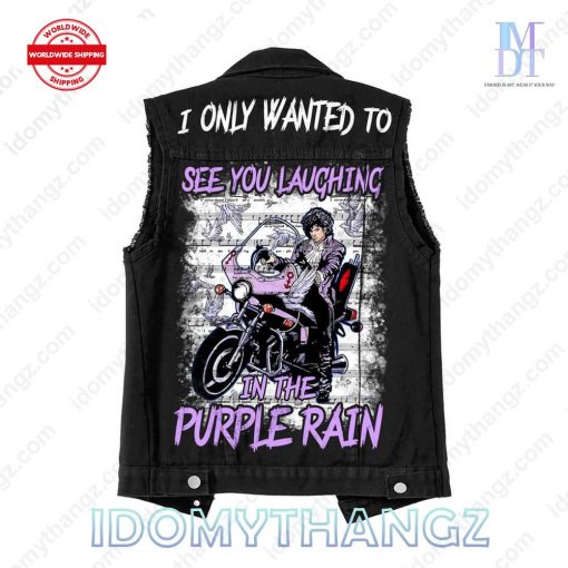 Prince Purple Rain Sleeveless Denim Jacket