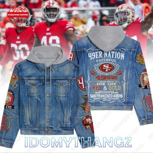 San Francisco 49ers Faithful For Life Hooded Denim Jacket