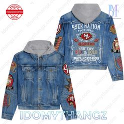 San Francisco 49ers Faithful For Life Hooded Denim Jacket