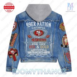 San Francisco 49ers Faithful For Life Hooded Denim Jacket