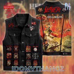 Slayer Hell Awaits Sleeveless Denim Jacket