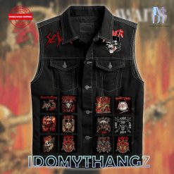 Slayer Hell Awaits Sleeveless Denim Jacket