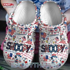 Snoopy USA Flag Crocs Clogs Shoes