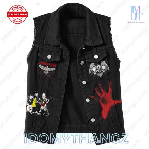 System Of A Down Aerials We Lose Ourselves But We Find It All Sleeveless Denim Jacket