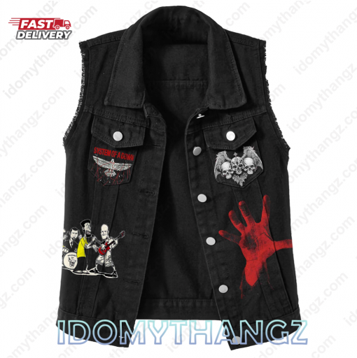 System Of A Down We Lose Ourselves Sleeveless Denim Jacket