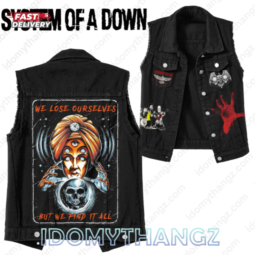 System Of A Down We Lose Ourselves Sleeveless Denim Jacket