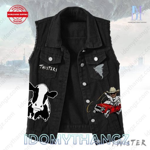 Twister Cowboy Take Me Away Sleeveless Denim Jacket