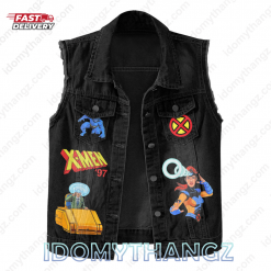 X Men Previously On X Sleeveless Denim Jacket 2