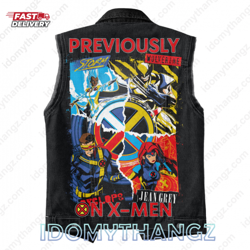 X-Men Previously On X Sleeveless Denim Jacket