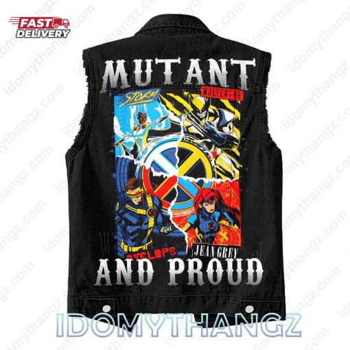 XMen Mutant And Proud Sleeveless Denim Jacket