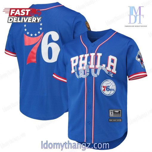 Philadelphia 76ers Standard Royal Baseball Jersey