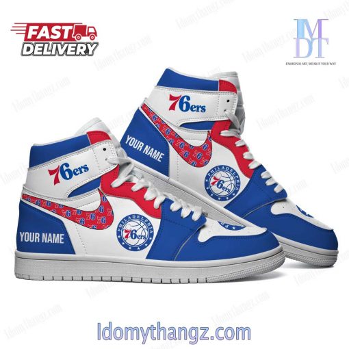 Philadelphia 76ers NBA Custom Name Air Jordan 1