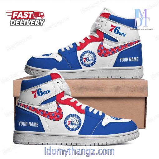 Philadelphia 76ers NBA Custom Name Air Jordan 1