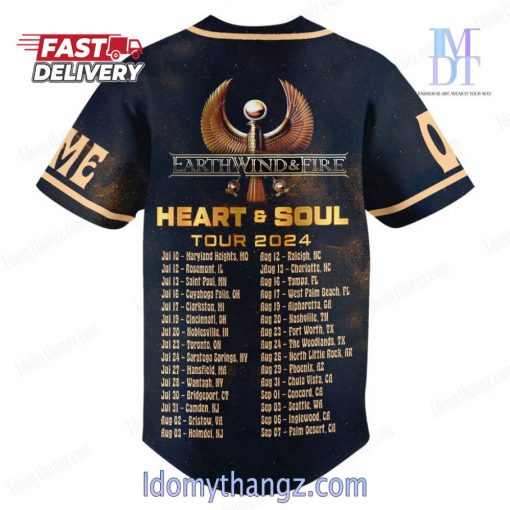 Earth Wind & Fire Heart & Soul Tour 2024 Custom Baseball Jersey