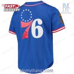 Philadelphia 76ers Standard Royal Baseball Jersey