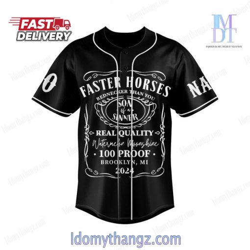 Faster Horses Festival 2024 Custom Baseball Jersey