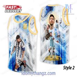 Copa America 2024 Argentina Lionel Messi Basketball Jersey 2