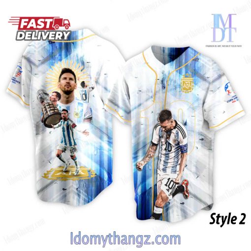 Copa America 2024 Leo Messi Baseball Jersey