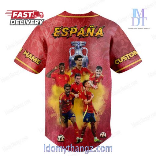 Spain 2024 Euro Champions Custom Baseball Jersey