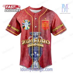 Spain 2024 Euro Champions Custom Baseball Jersey