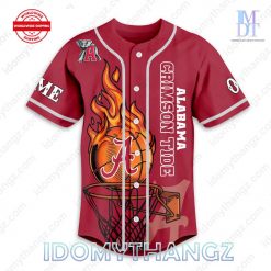 Alabama Crimson Tide On Top Roll Tide Roll Custom Baseball Jersey