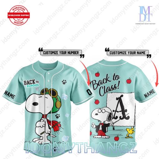 Back To School Snoopy Custom Baseball Jersey