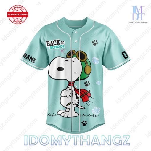 Back To School Snoopy Custom Baseball Jersey