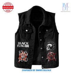 Black Flag Everything Went Black Sleeveless Denim Jacket