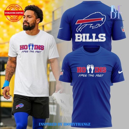 Buffalo Bills Hollins Free The Feet 2024 Blue T-Shirt